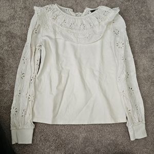 Ann taylor Embriodered Sleeve Shirt